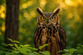 Hibou entre le vert et le clair sur Art & Soul Creations