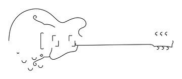 Guitar Silhouet (hollow body-style) van Drawn by Johan