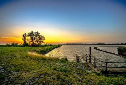 Coucher de soleil en été (Parc national de Biesbosch)