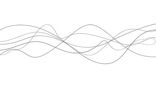 Serene stroming: Minimalistische abstracte golvende lijn kunst