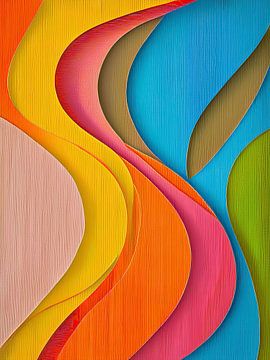 Abstracte PopArt: Een Kleurrijk Samenspel van Vorm en Structuur