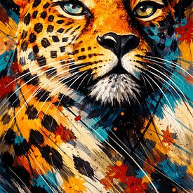 Ausdrucksstarke Geparden-Splash-Kunst von Dodik Hariyono