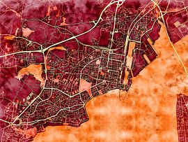 Carte de Saint-Nazaire avec le style 'Amber Autumn' sur Maporia