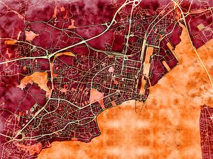 Karte von Saint-Nazaire im stil 'Amber Autumn'
