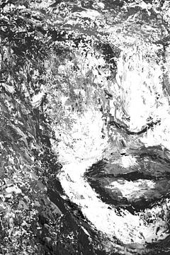Black and White portret palette knife sur Dunja Paolo