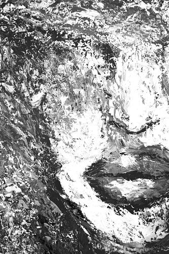 Black and White portret palette knife