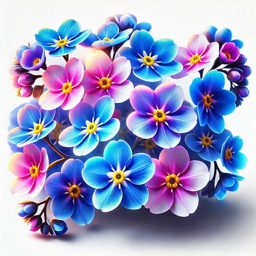 Lichtgevende vergeet-me-nietjes - kleurrijk symbool van herinnering