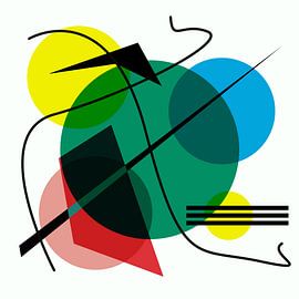 Abstract in red blue yellow and green by Maurice Dawson