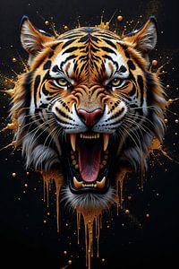 Fantasy Wall Art: GOLDEN FURY – The tiger of untamed energy