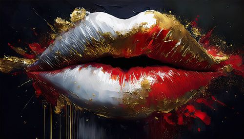 Lippen mit Farben