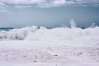 Waves crashing in Greece
