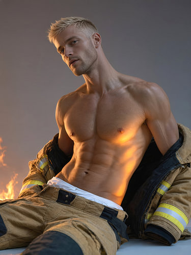 Feuerwehrmann-Pose
