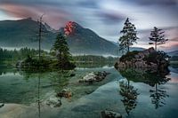 Alpenglow bij Hintersee