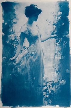 cyanotype vintage dame van W. Vos