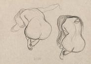 Sitzender Akt mit langem Haar, Studie von zwei, Gustav Klimt (um 1901-1902) von Atelier Liesjes Miniaturansicht