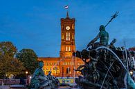 town hall Rotes Rathaus at dusk, Berlin by Peter Schickert thumbnail