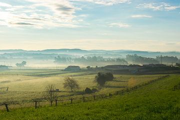 Mistige zonsopgang in de velden van Linda Hanzen