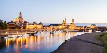 Dresden with the Frauenkirche in the evening by Werner Dieterich