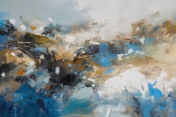 Abstrakte Arbeit in Blau und Braun