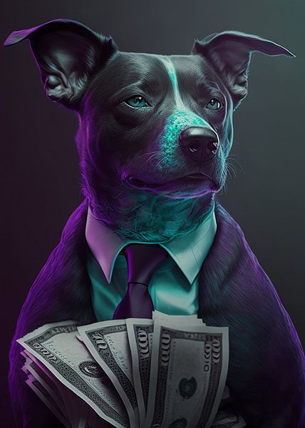 Dog Mafia with Suit Money par WpapArtist WPAP Artist