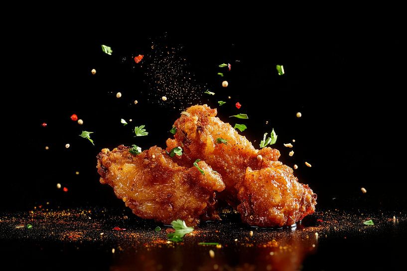 Focus on crispy chicken wings by Poster Art Shop