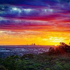 Zonsondergang Perth West Australië van Stefan Vis