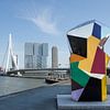 Marathonbeeld bij Erasmusbrug Rotterdam van Ron Poot
