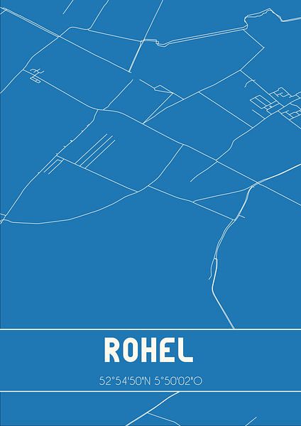 Blueprint | Map | Rohel (Fryslan) by Prints of Place