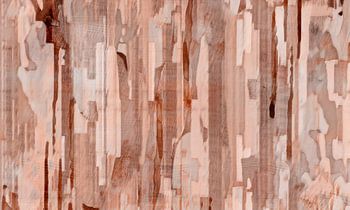 Yugen, modern abstract Scandinavisch bos in aardse warme kleuren