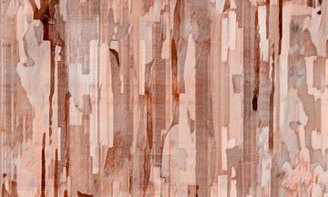 Yugen, modern abstract Scandinavisch bos in aardse warme kleuren van Mad Dog Art