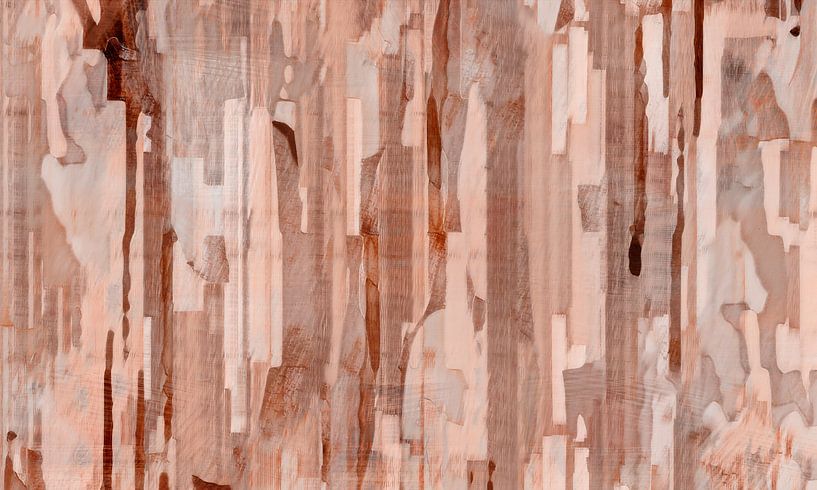 Yugen, modern abstract Scandinavian forest in earthy warm colours by Mad Dog Art