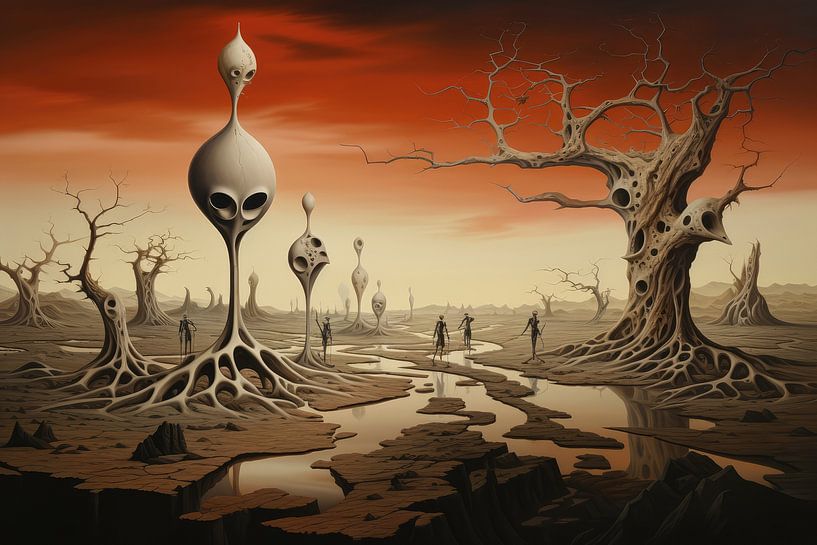 Landscape surreal abstract and bizarre with alien life by Art Bizarre