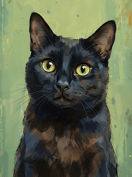 De kat is zwart.