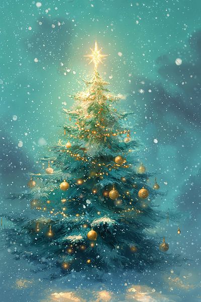 Weihnachtsbaum in der blauen Stunde Nr. 3 von Studio BB