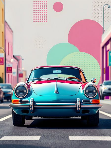 Des formes géométriques et une voiture de sport intemporelle par Bart Veeken