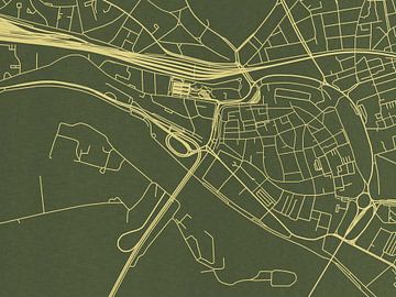 Kaart van Arnhem Centrum in Groen Goud van Map Art Studio