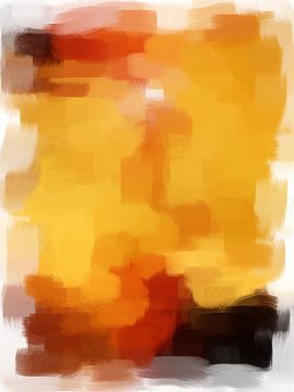 Abstract in rood geel oranje van Maurice Dawson