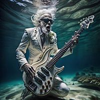 Bassplayer onderwater