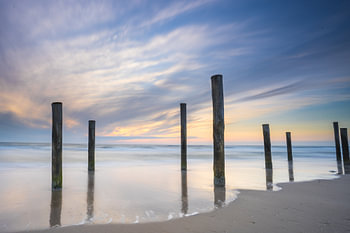 Ein schöner Sonnenuntergang in Petten, Nordholland