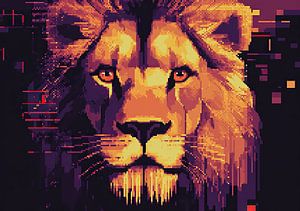 Leeuw - Pixel kunst