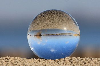 Slotermeer in de glazen bol. Friesland nabij Balk.