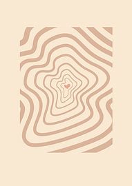 Art graphique Heartbeat - Nuance nude - Salon &amp ; Chambre à coucher - Intérieur minimaliste - Abstrait sur Digital Art Lover