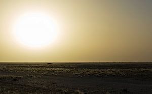 Zonneschijn in de Sahara tijdens een zandstorm van Lennart Verheuvel