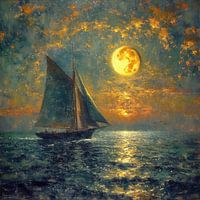 Romance nocturne, lune, inspirée de Monet