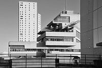 Terneuzen city hall, Brutalism, black and white architecture