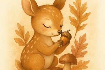 Weiches Waldtier in Sepia von Imperial Art House