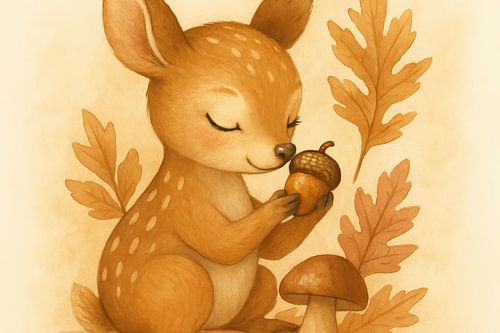 Animal forestier doux en sépia