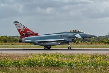 Luftwaffe Eurofighter Typhoon (31+00) is geland. van Jaap van den Berg