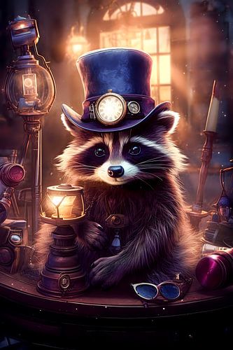 Steampunk raccoon