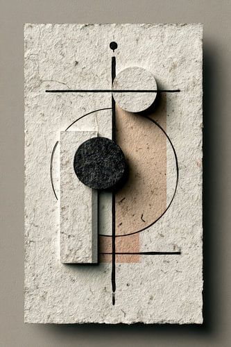 Constructie in Beige – Eigentijds Minimalistisch Lijnenspel